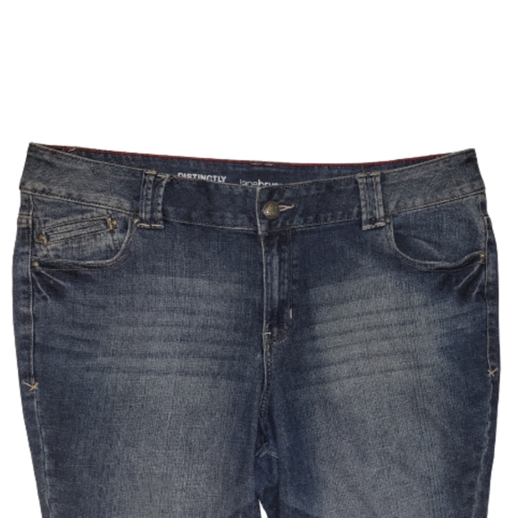 Lane Braynt Distinctly Boot Mid Rise Bootcut Jeans Darkwash Blue Denim Size 20 - Picture 6 of 12